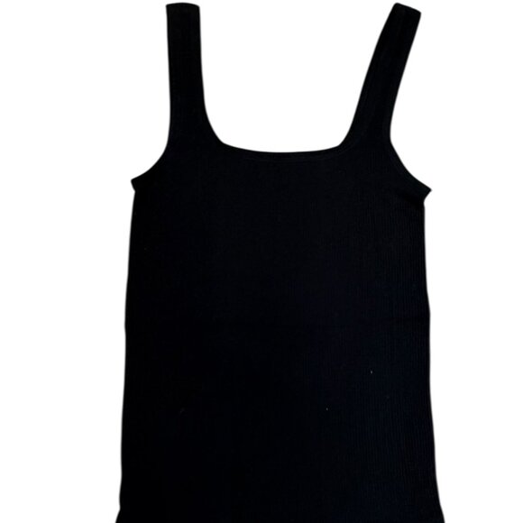 ODODOS Black Ribbed Tank Top XS/S – Stretchy Everyday Essential - Picture 2 of 3